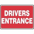 Accuform Safety Sign DRIVERS ENTRANCE 10 in x MTKC500VS